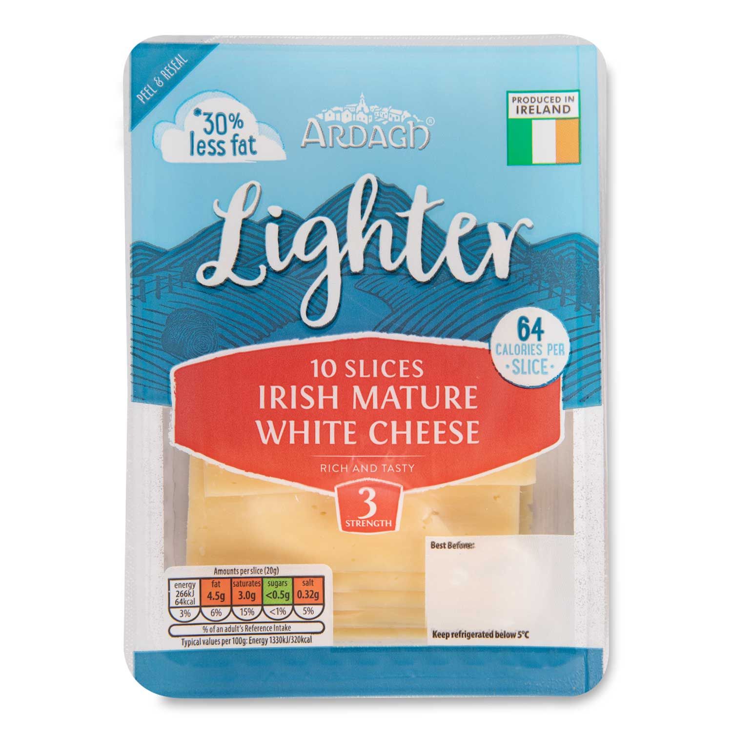 Irish Lighter Mature White Cheese Slices 200g 10 Pack Ardagh